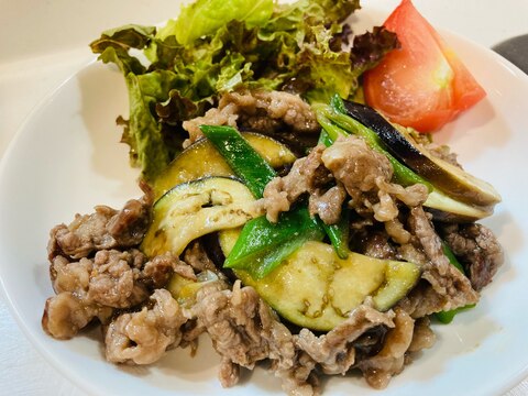 牛肉とナスの簡単焼肉のタレ炒め!